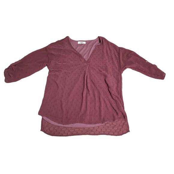 Beacon Apparel SMALL Shiloh Clipdot Blouse - Stitch Fix Embroider Dot Tab Sleeve - Picture 10 of 12